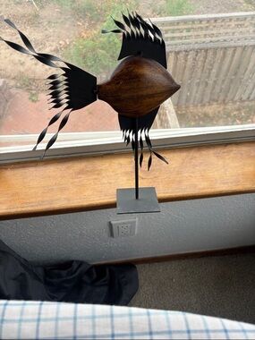 Wooden Brown Decorative Fish Sculpture for Aquatic Display